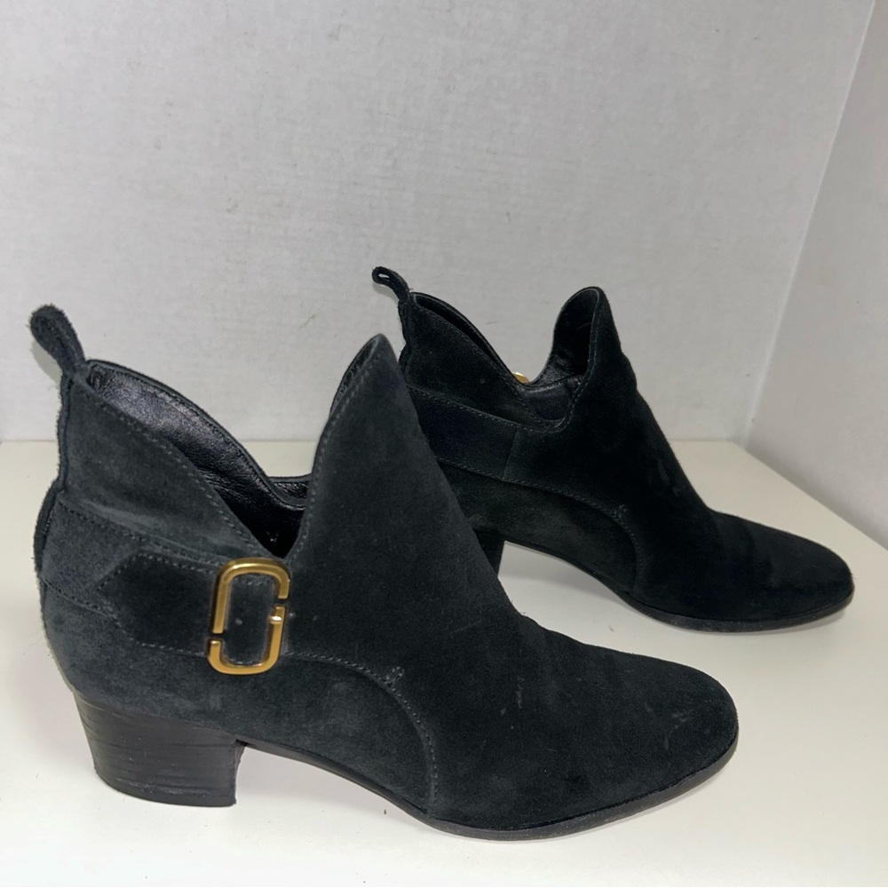 Marc Jacobs Ginger Interlock Black Suede Ankle Boot